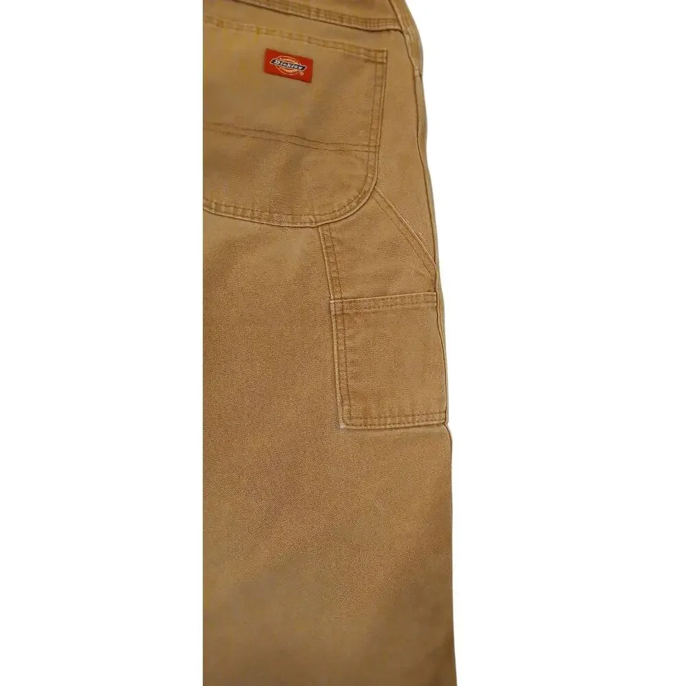 Dickies Mens Carpenter Work Pants 44x30 Relaxed Fit Canvas Cotton~SEE HOLE (Pic)